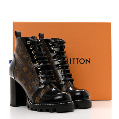 Louis Vuitton Patent Calfskin Monogram Star Trail Ankle Boots 40 Black 10 of 10