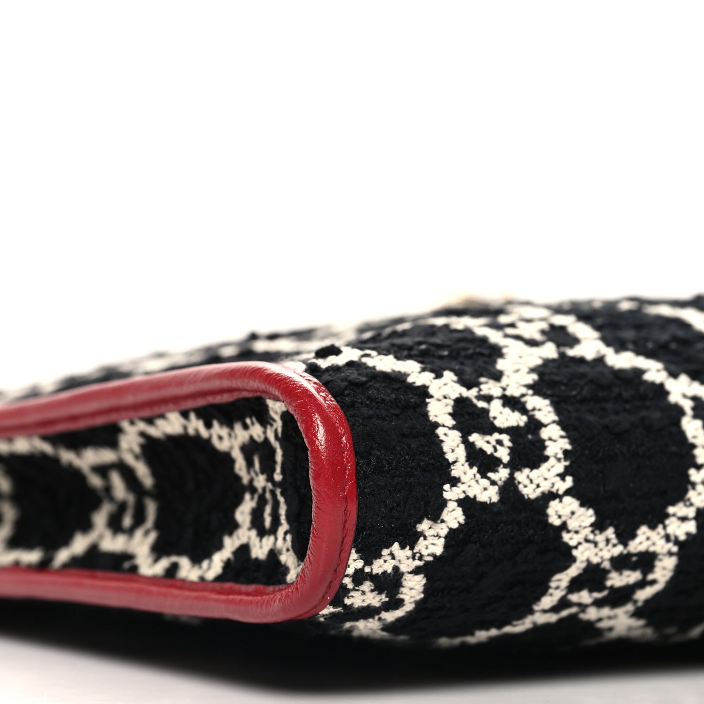 Tweed GG Monogram Large Rajah Chain Tote Romantic Cherry Black White