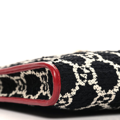 Gucci Tweed GG Monogram Large Rajah Chain Tote Romantic Cherry Black White 10 of 12