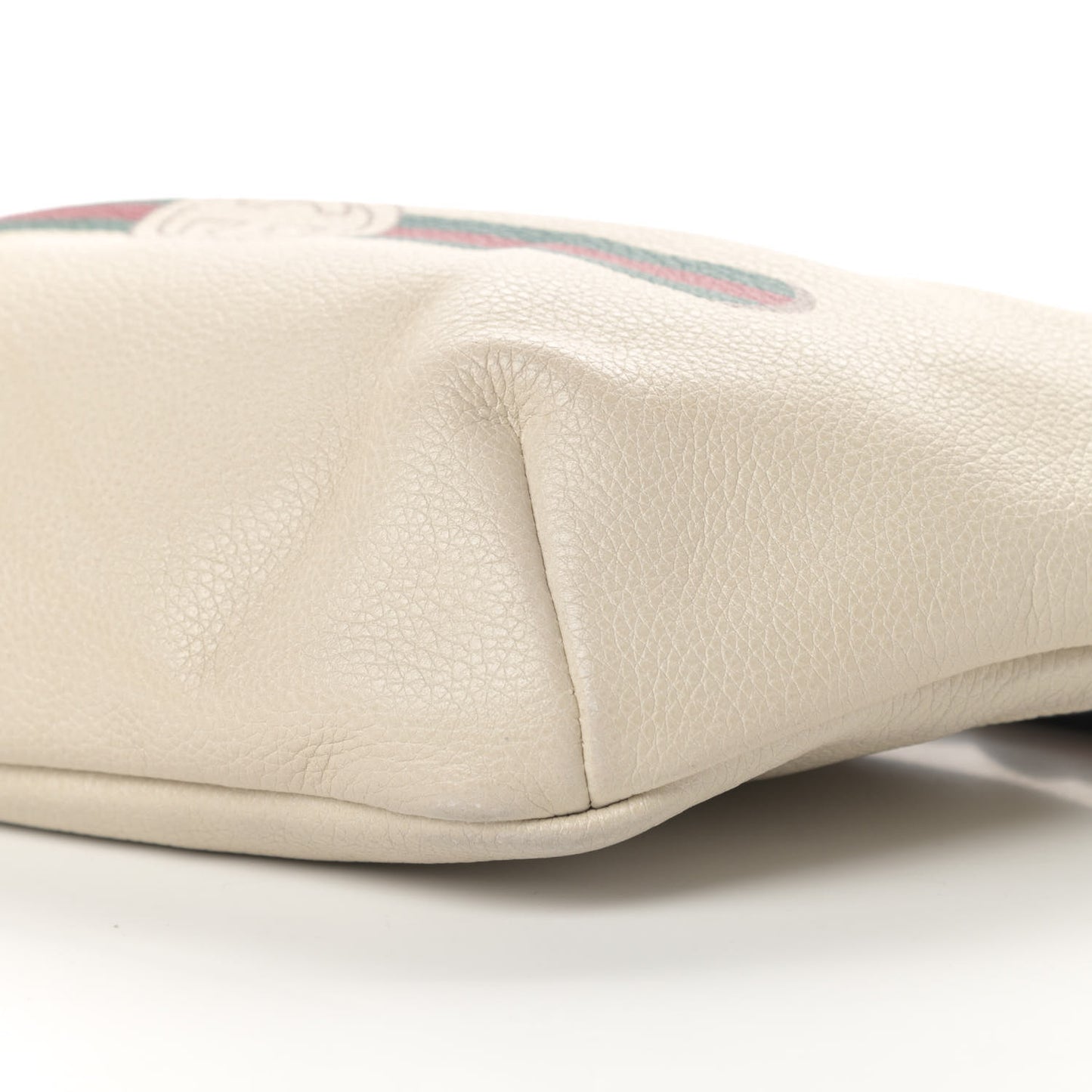 Grained Calfskin Logo Belt Bag White