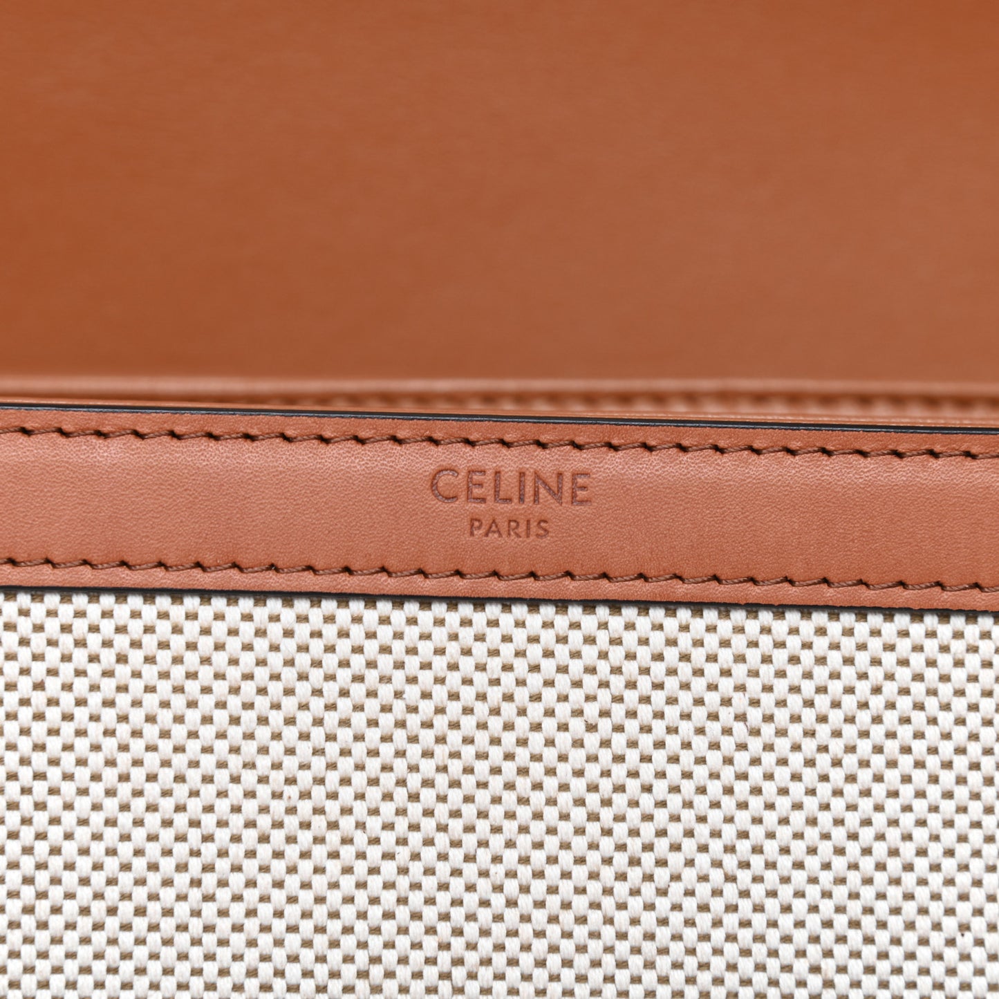Textile Natural Calfskin Large Triomphe Tan White