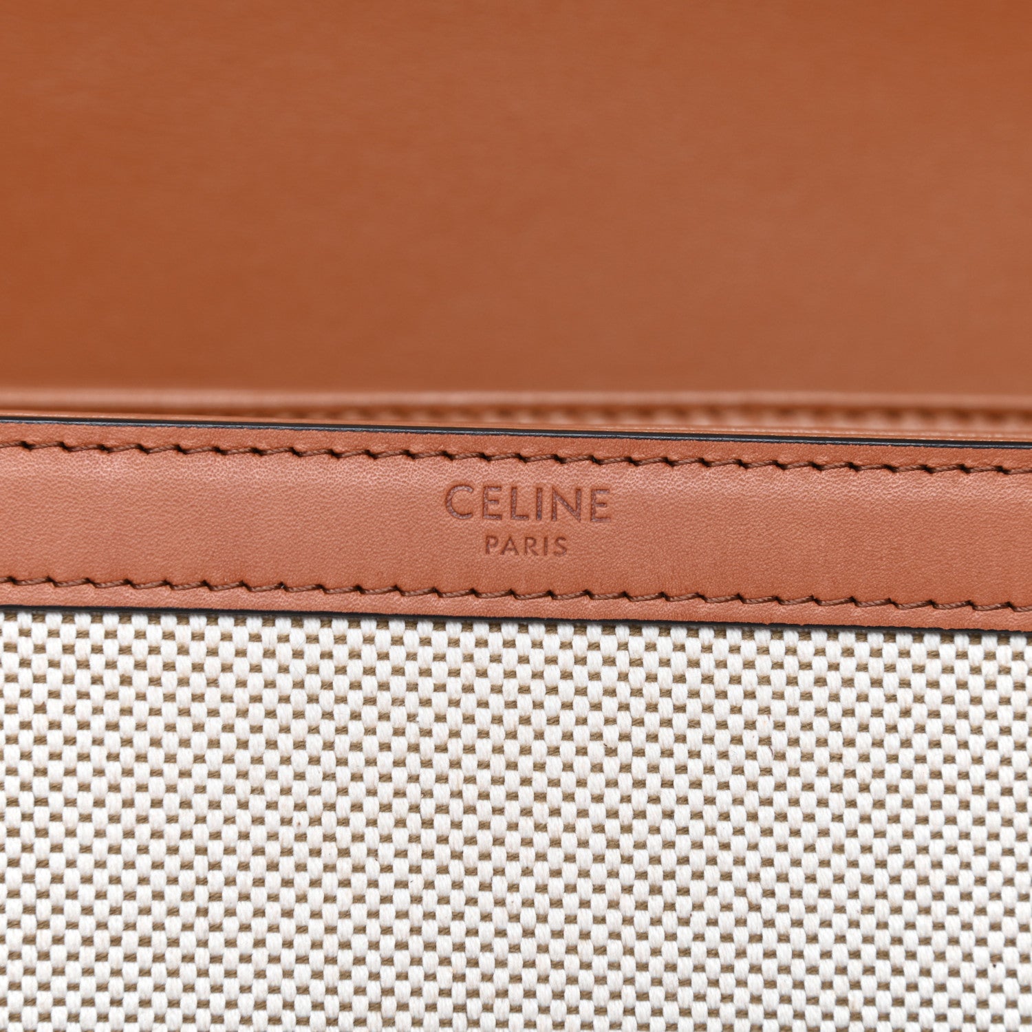 Celine Textile Natural Calfskin Large Triomphe Tan White 6 of 12