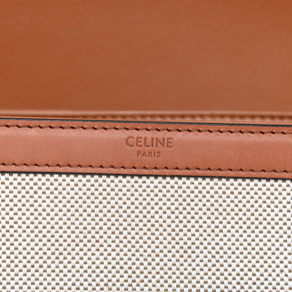 Celine Textile Natural Calfskin Large Triomphe Tan White 6 of 12