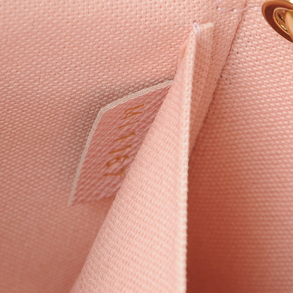 Louis Vuitton Damier Azur Pochette Felicie Chain Wallet Rose Ballerine 7 of 8