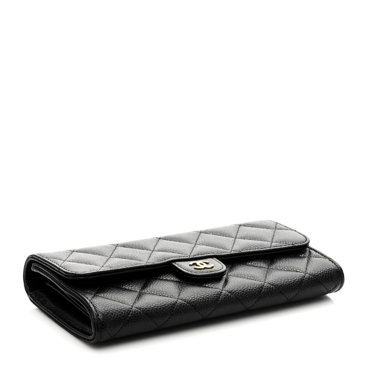 Chanel Caviar Quilted Large Gusset Flap Wallet Black 4 of 7