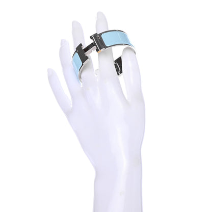 Hermes Enamel Wide Clic Clac H Bracelet GM Lagon 2 of 4
