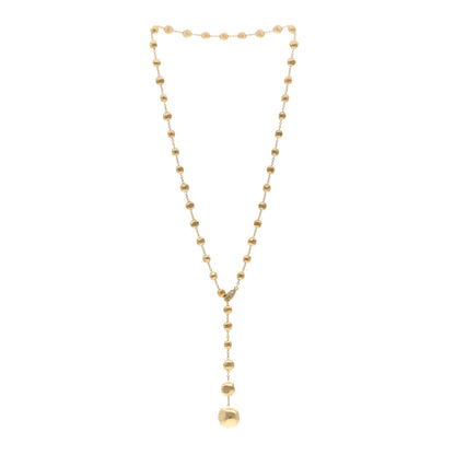 Marco Bicego 18K Yellow Gold Diamond Africa Small Bead Y Necklace 3 of 4