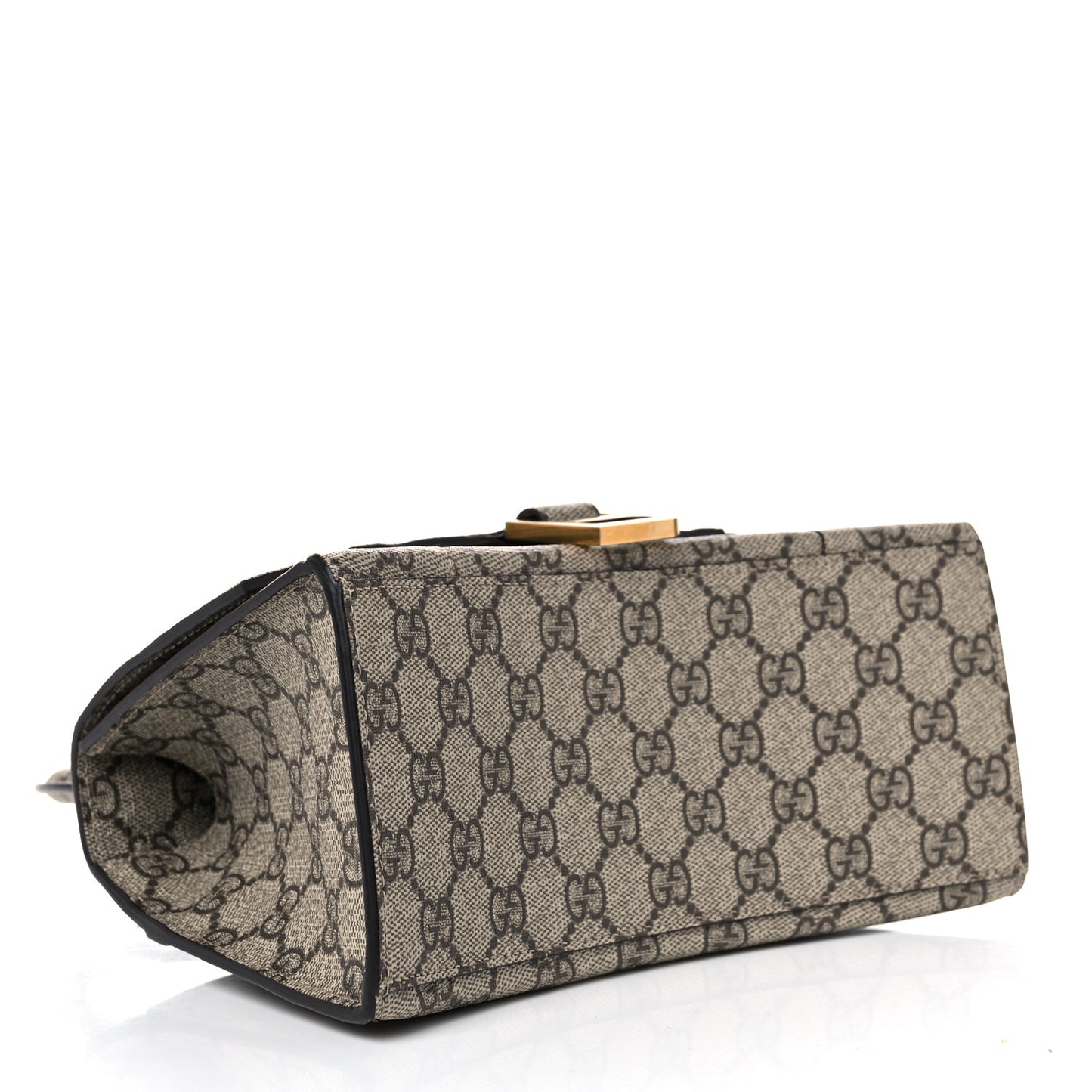 X GUCCI GG Supreme Monogram Small Hourglass Top Handle Bag Beige Ebony