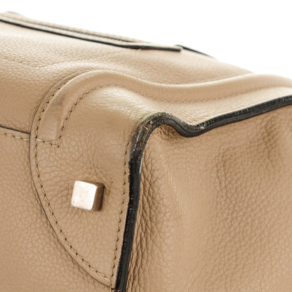 Celine Drummed Calfskin Mini Luggage Dune 9 of 14