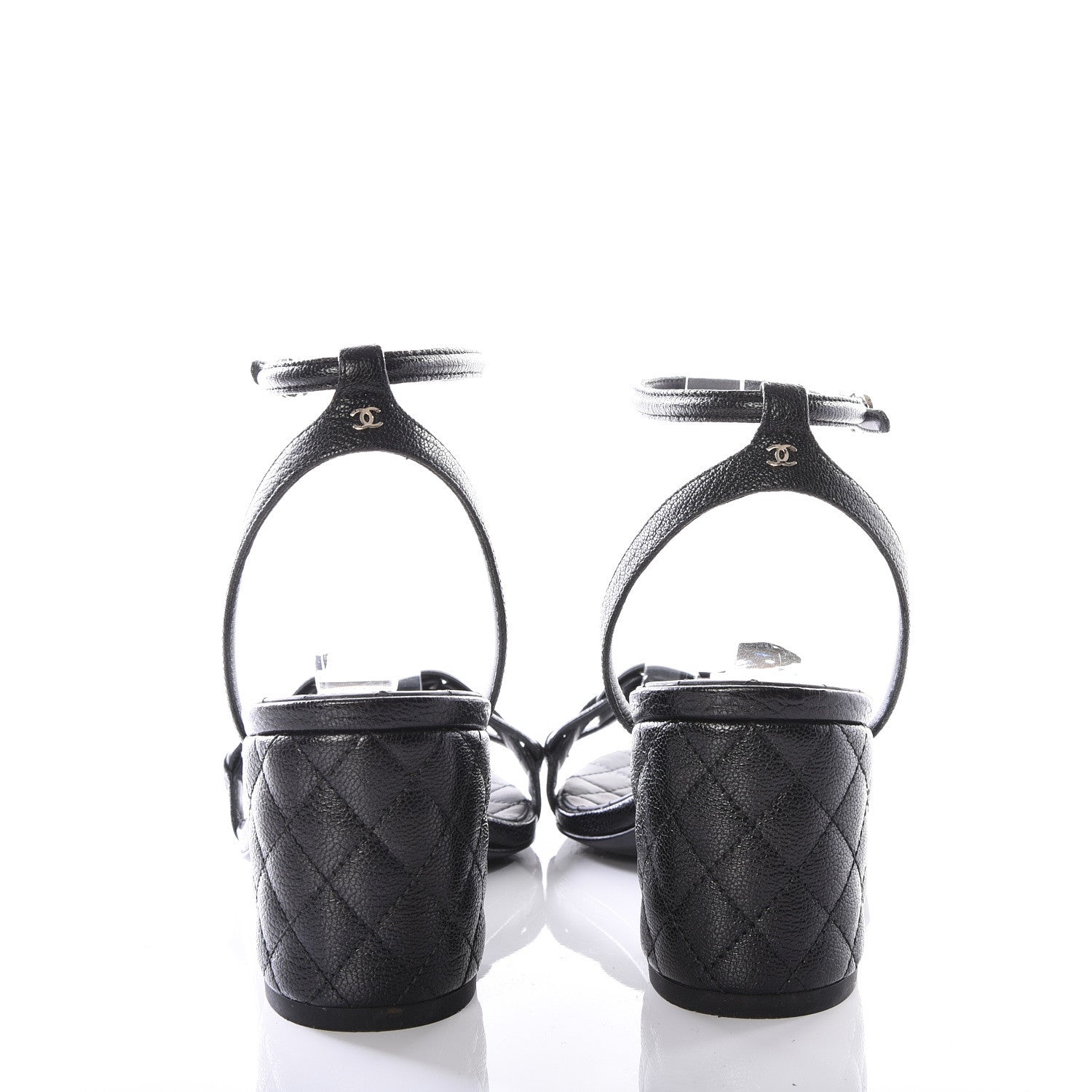 Chanel Grained Calfskin Quilted Sandals 35.5 Black 7 of 10