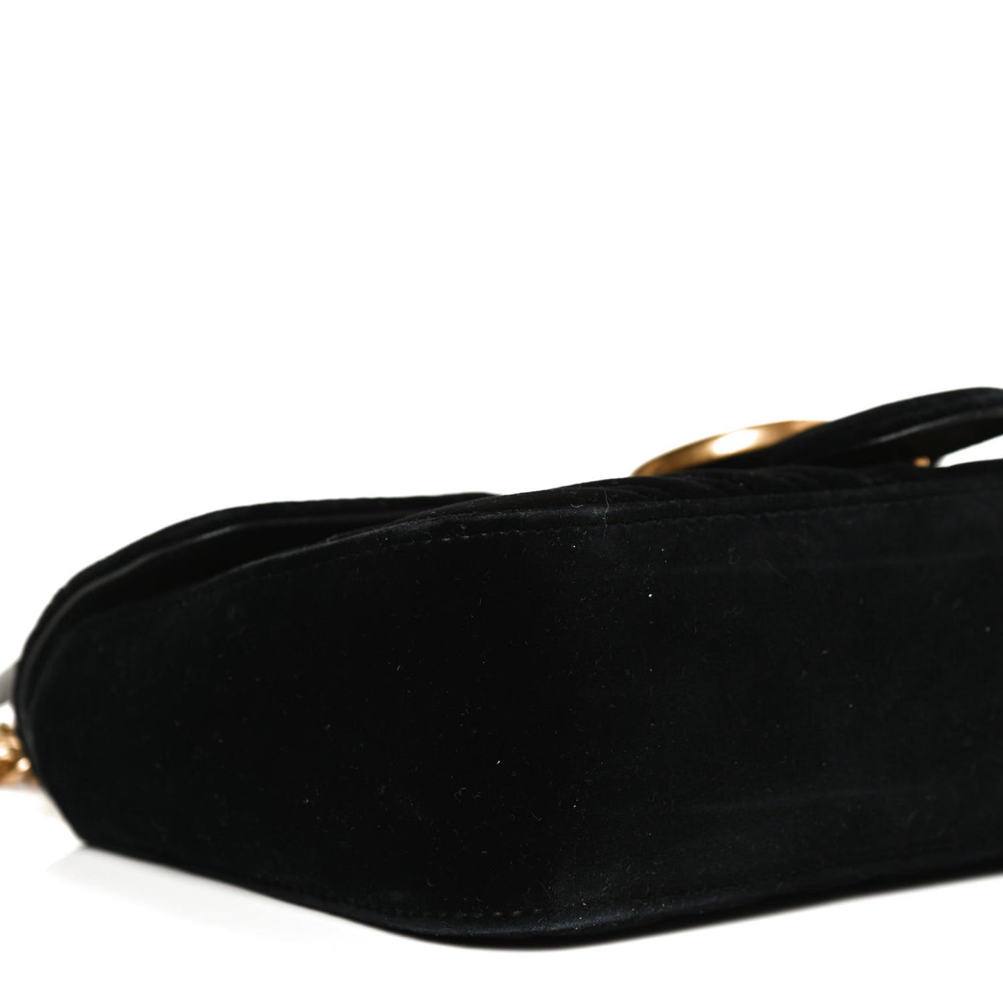 Velvet Matelasse Medium GG Marmont Shoulder Bag Black
