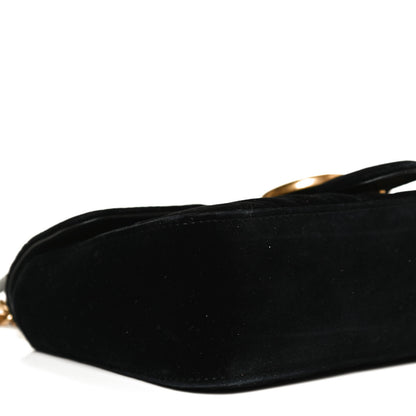 Gucci Velvet Matelasse Medium GG Marmont Shoulder Bag Black 10 of 13