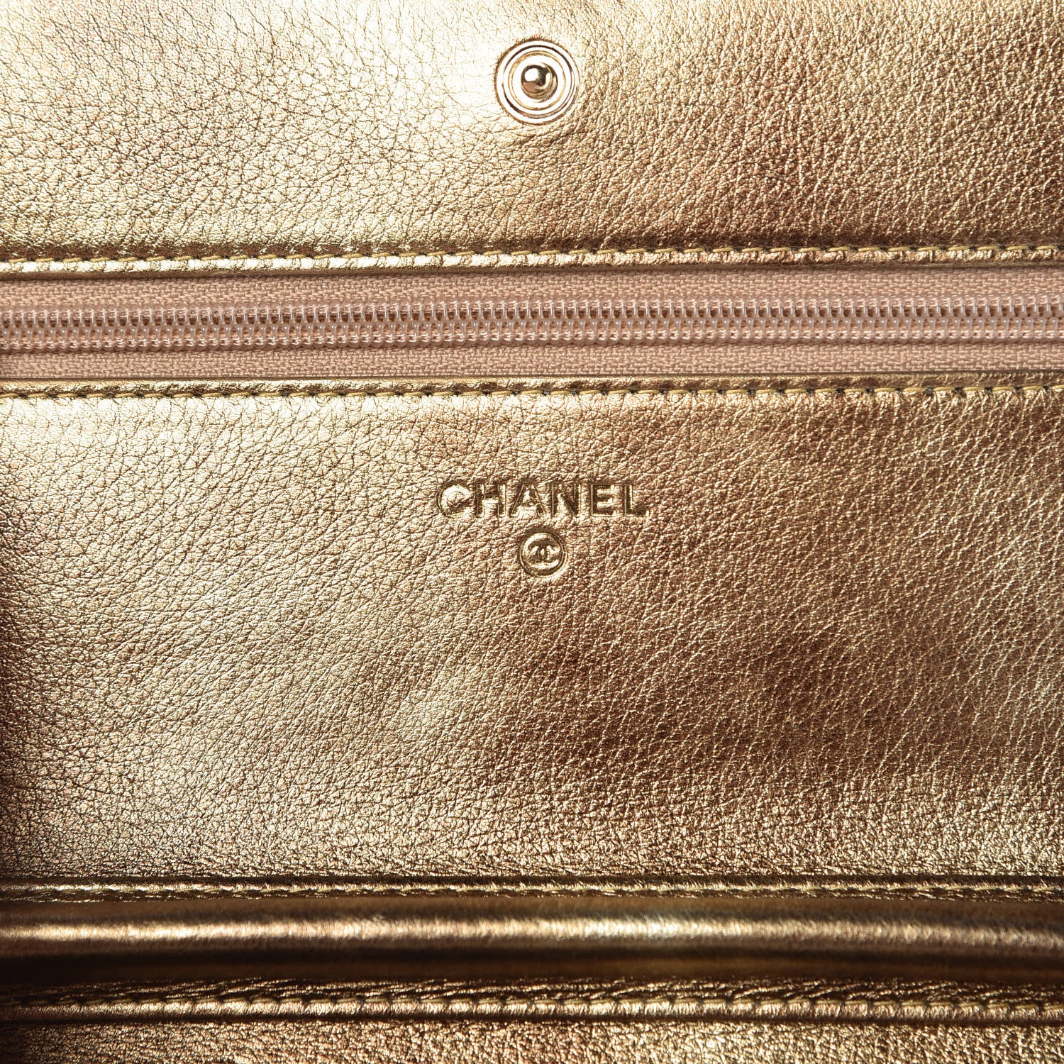 Chanel Metallic Calfskin Quilted Boy Wallet On Chain WOC Gold 6 of 11