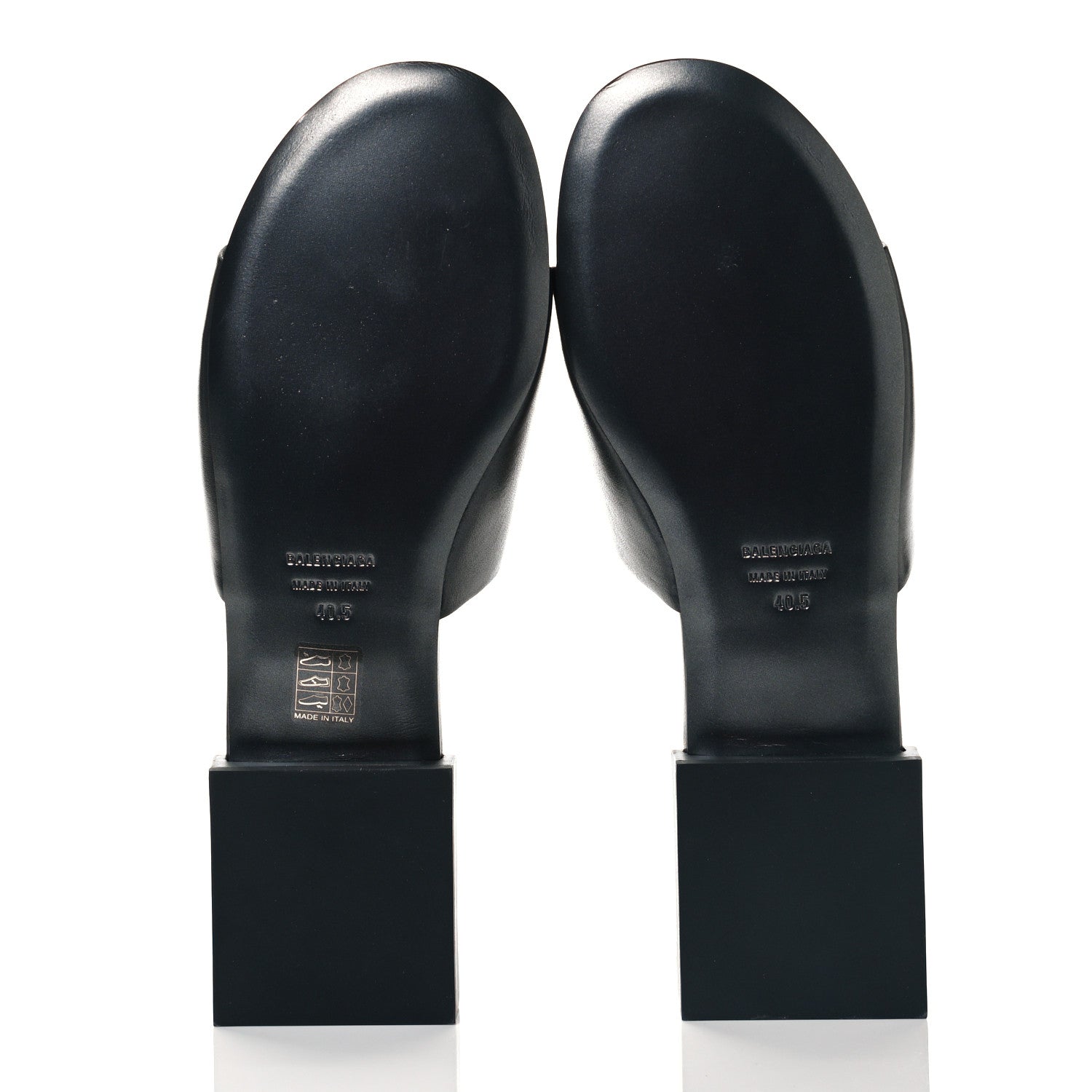 Balenciaga Shiny Smooth Sheepskin Box Flat Sandals 40.5 Black 8 of 9