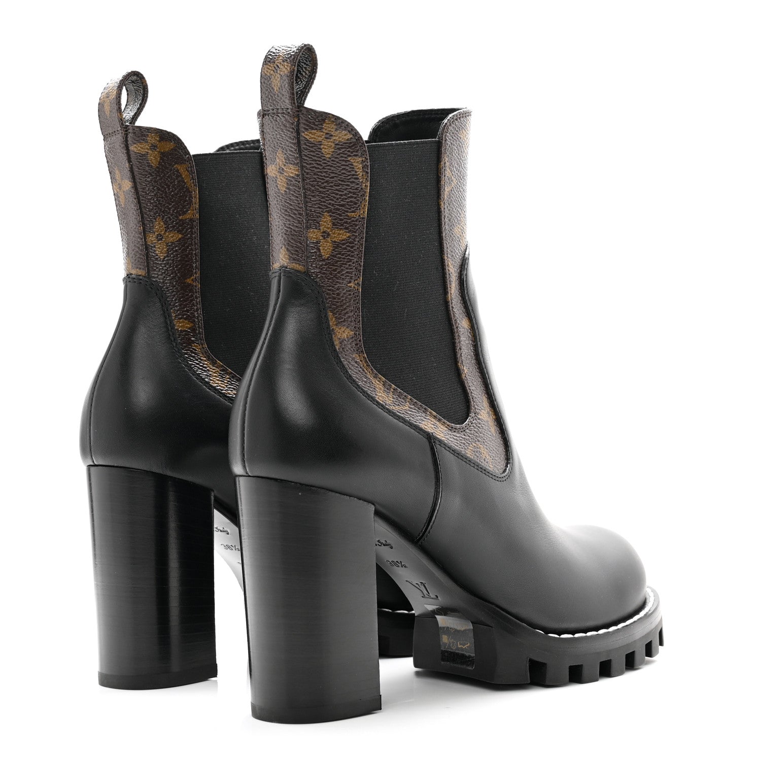 Louis Vuitton Calfskin Monogram Star Trail Ankle Boots 38.5 Black 4 of 9