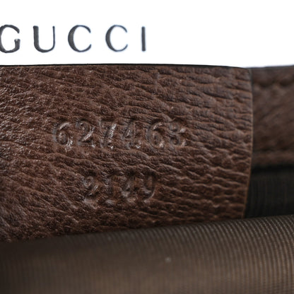 Gucci GG Supreme Monogram Textured Calfskin Web Ophidia Vanity Cosmetic Case Beige Ebony New Acero 7 of 9