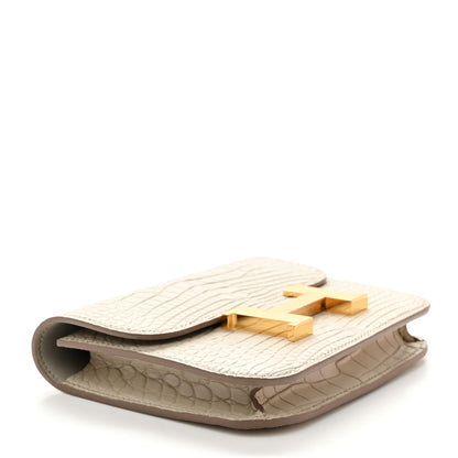 Hermes Matte Alligator Constance Slim Wallet Beton 4 of 9