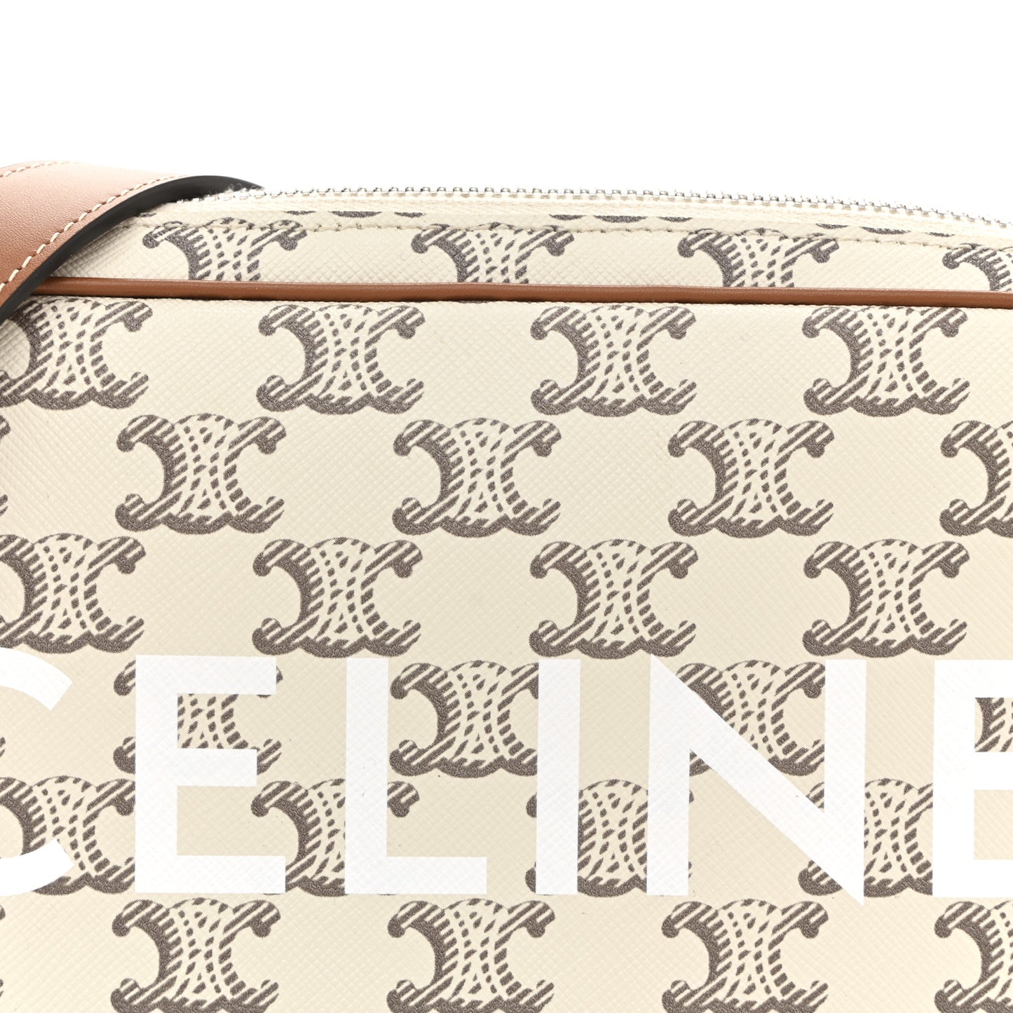 Triomphe Canvas Medium Messenger Bag Tan Ecru