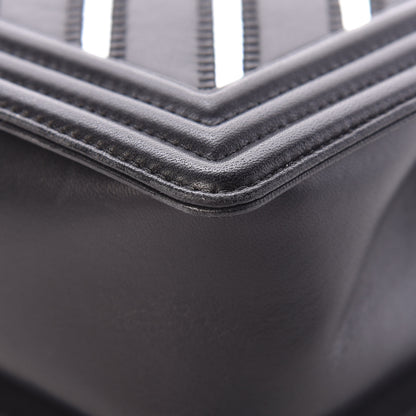 Chanel Lambskin Iridescent PVC Chevron Quilted Medium Boy Flap Black Silver 11 of 12