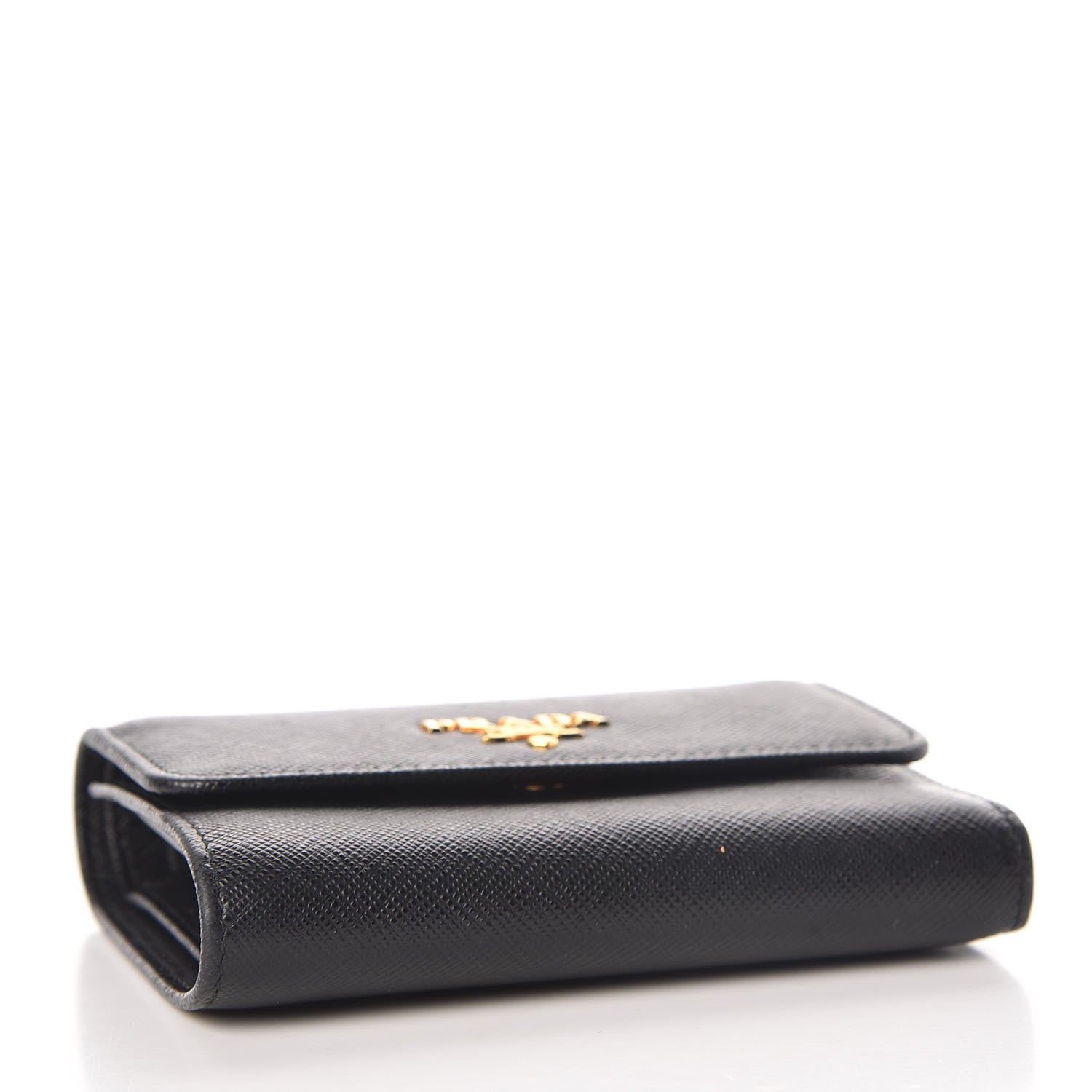 Prada Saffiano Metal Tri-Fold Wallet Black 4 of 9