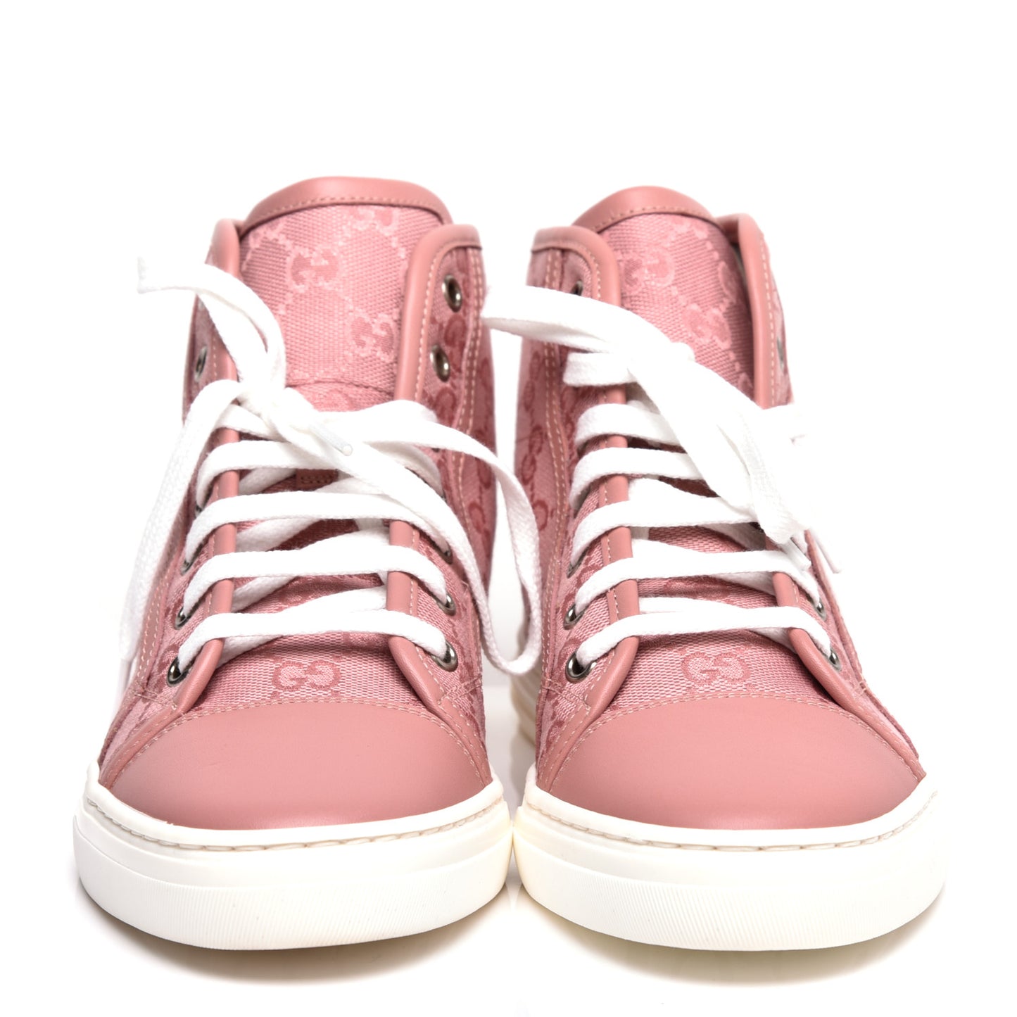 Monogram Womens High Top Sneakers 37 Pink Soft Pink