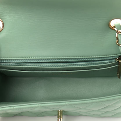 Chanel Lambskin Quilted Mini Rectangular Flap Light Green 5 of 11