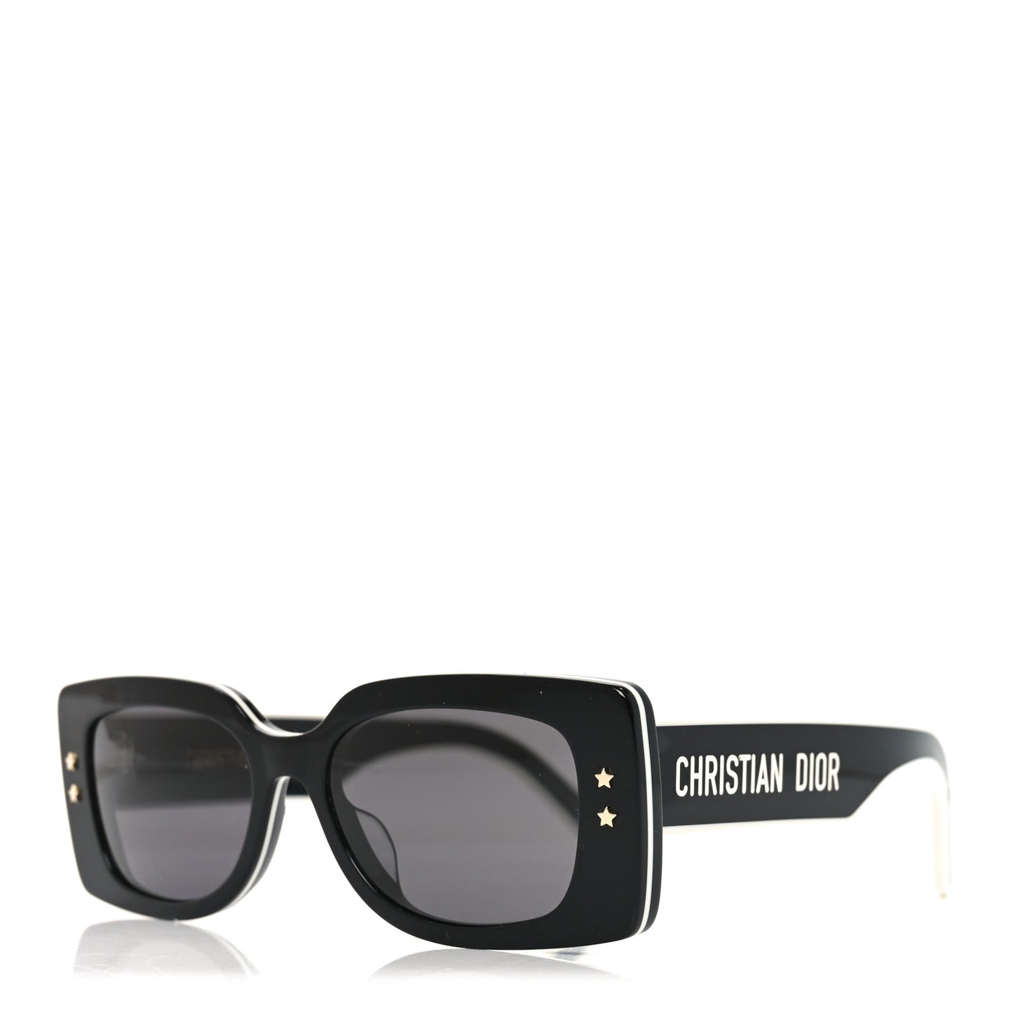 Diorpacific S1U Square Sunglasses Black White