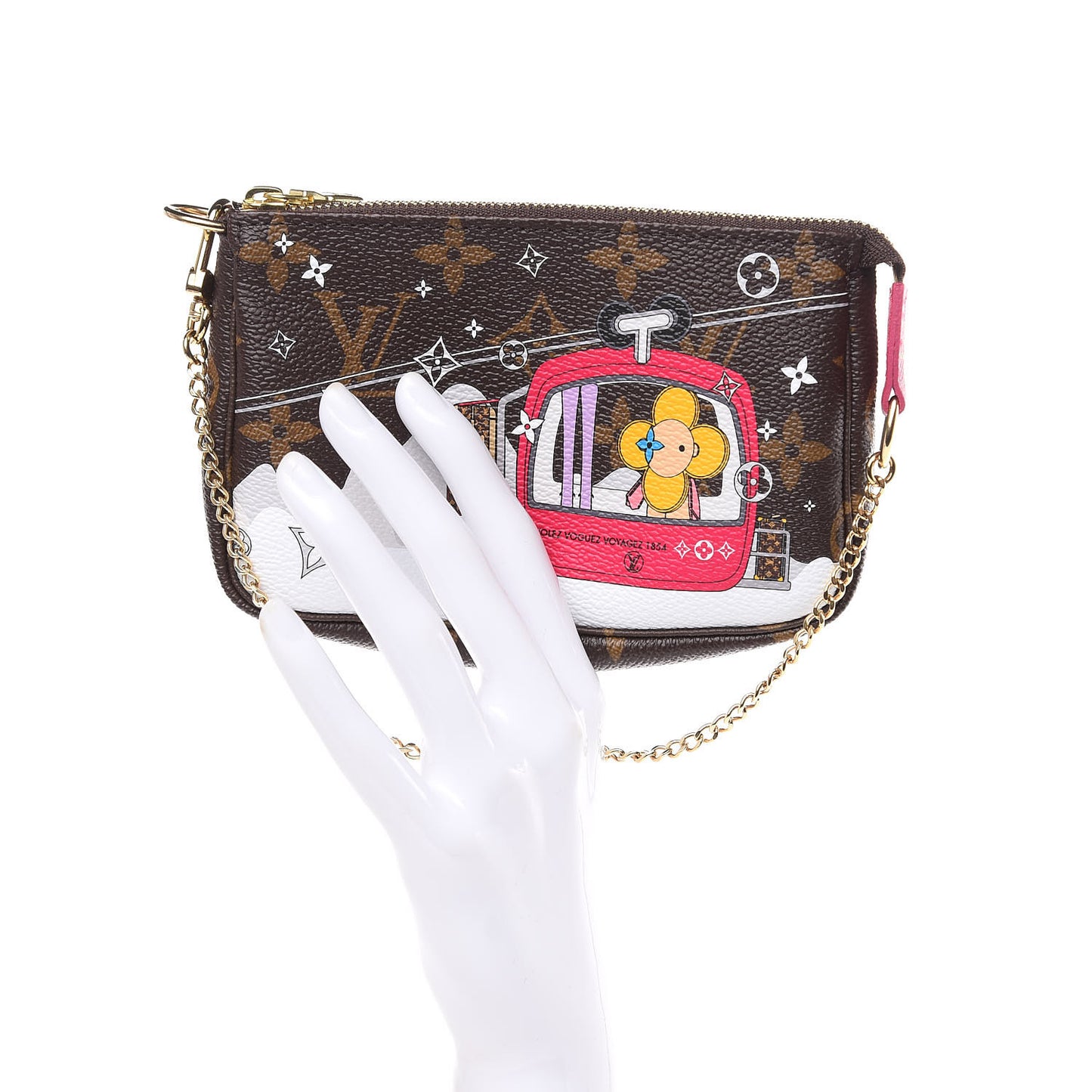 Monogram 2019 Christmas Animation Mini Courchevel Pochette Accessories Fuchsia