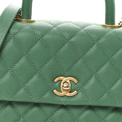 Chanel Caviar Quilted Mini Coco Handle Flap Green 8 of 10