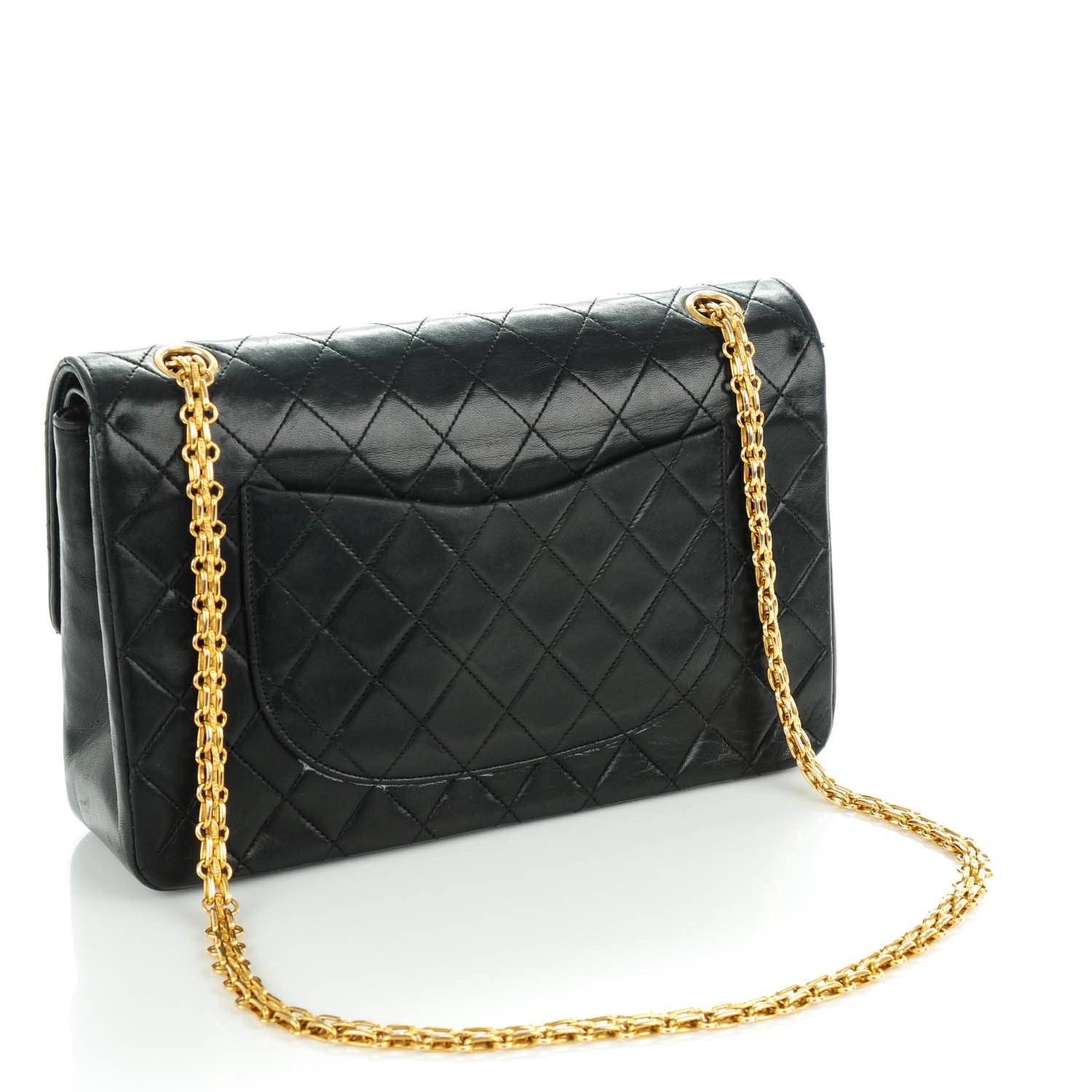Chanel Lambskin Quilted Medium Double Flap Bijoux Chain Black 3 of 8