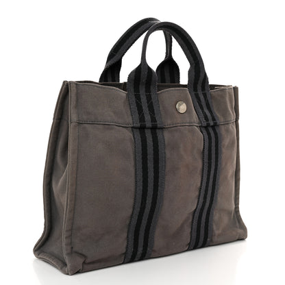 Hermes Canvas Tout Fourre PM Grey 3 of 12