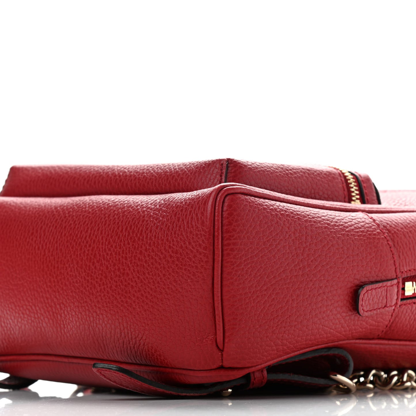 Pebbled Calfskin Soho Chain Backpack Hibiscus Red