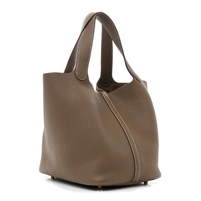 Hermes Taurillon Clemence Picotin Lock 22 MM Etoupe 3 of 12