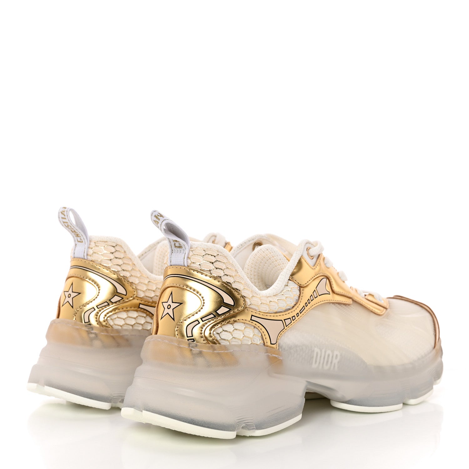 Christian Dior Matte Technical Fabric Mesh Dior Vibe Sneakers 39.5 White Gold 4 of 8