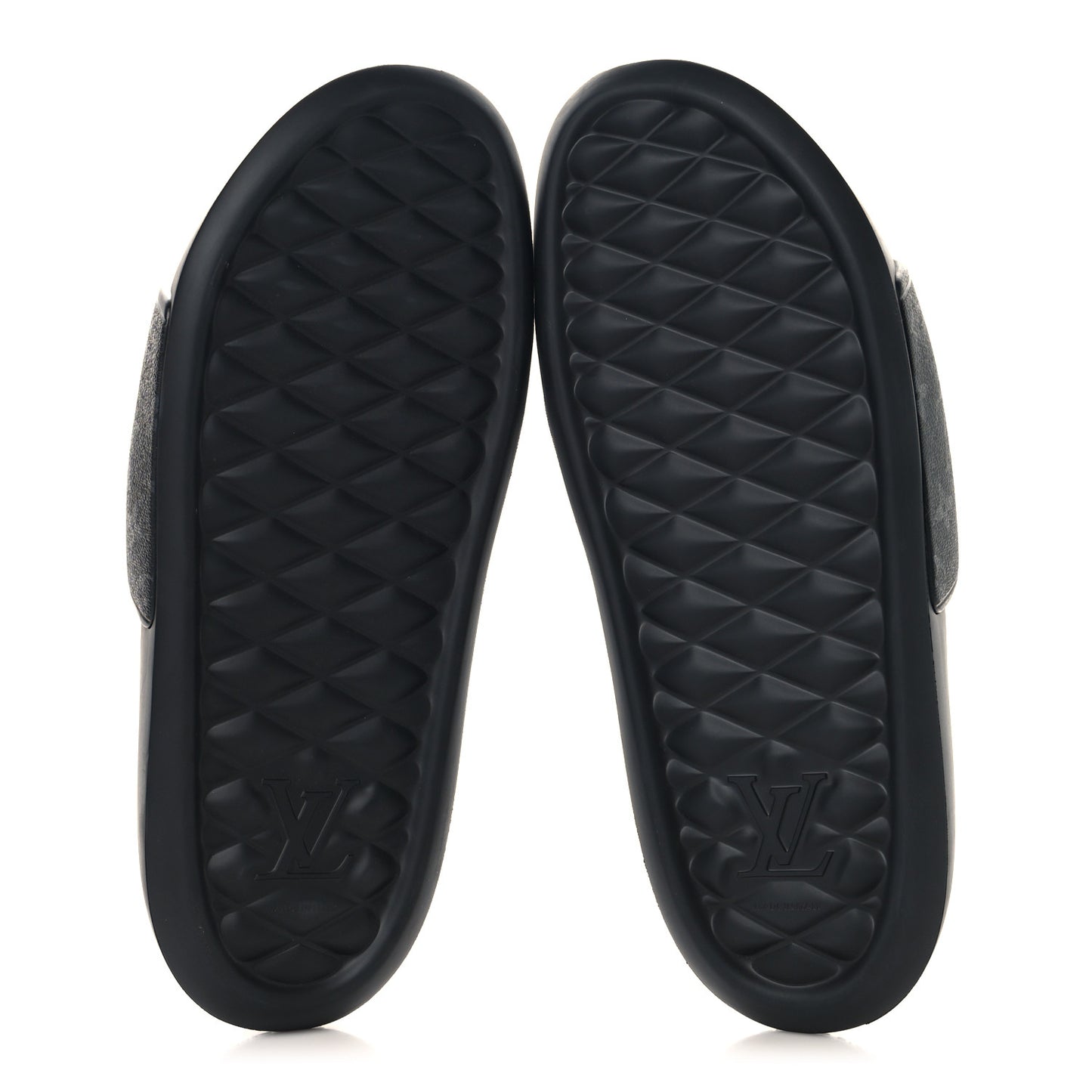 Rubber Monogram Eclipse Mens Waterfront Mules 12 Black