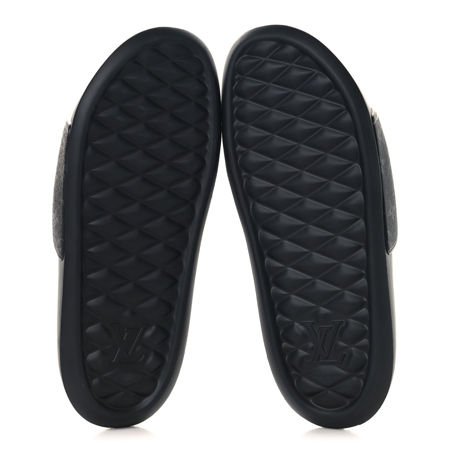 Louis Vuitton Rubber Monogram Eclipse Mens Waterfront Mules 12 Black 6 of 8