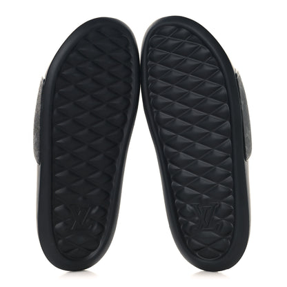 Louis Vuitton Rubber Monogram Eclipse Mens Waterfront Mules 12 Black 6 of 8