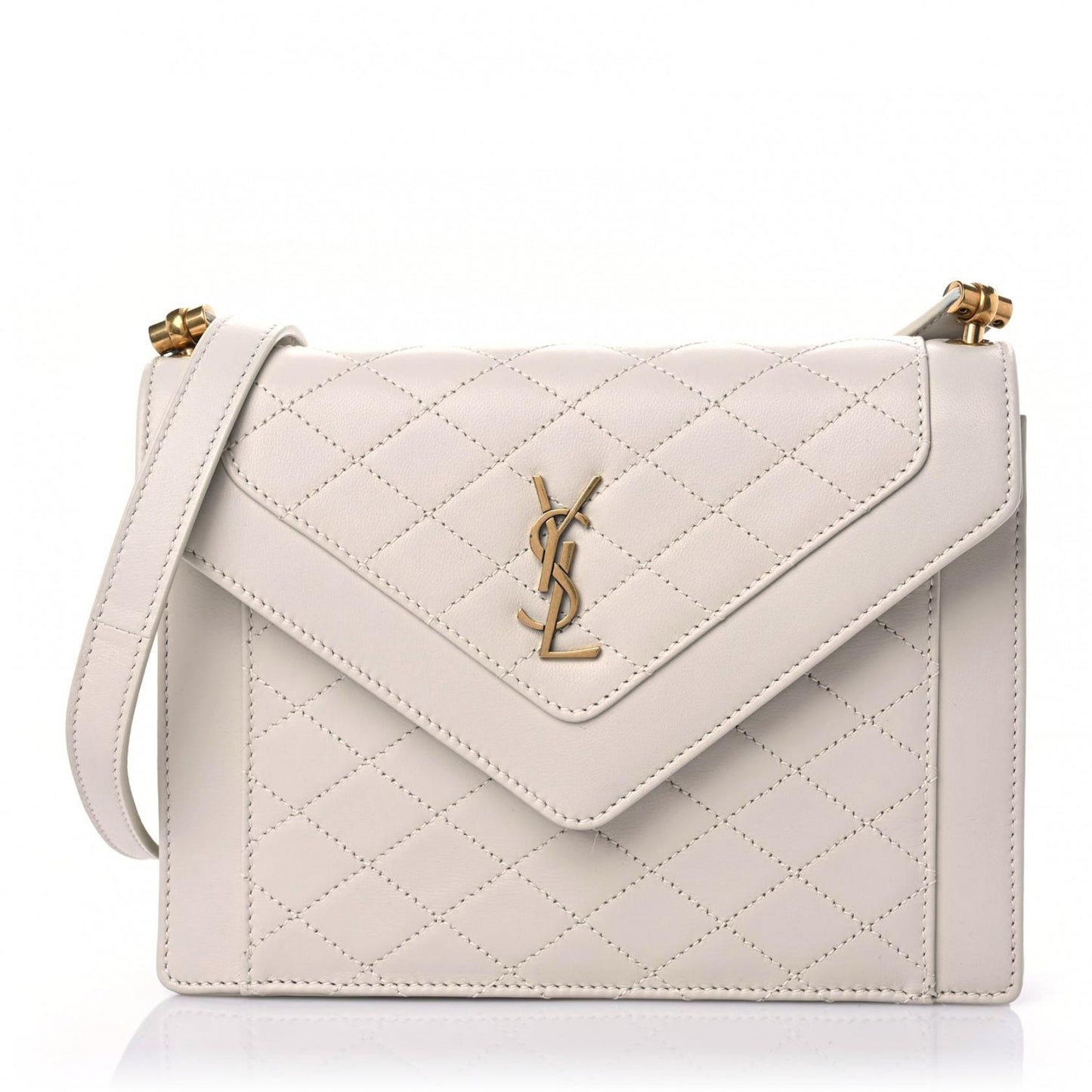 Lambskin Quilted Mini Gaby Satchel Crema Soft