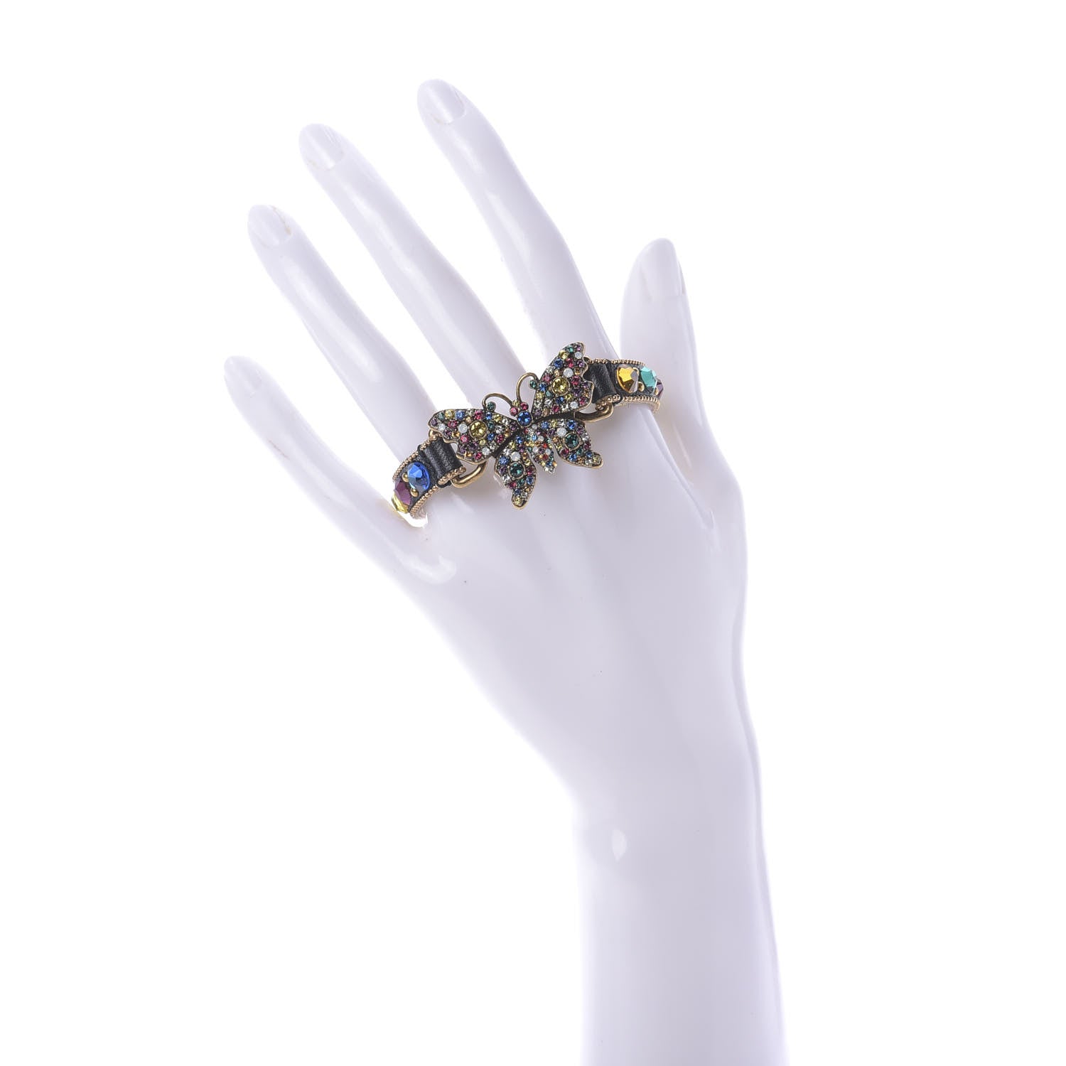 Gucci Calfskin Crystal Butterfly Bracelet Multicolor 2 of 4