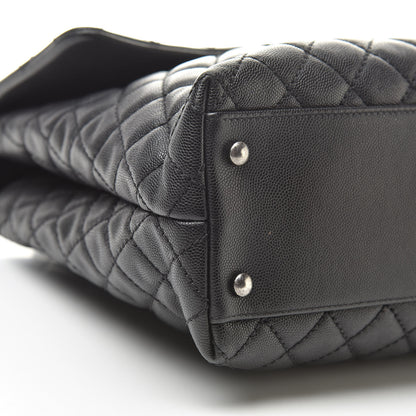 Chanel Caviar Quilted Large Coco Handle Flap Black 9 of 11