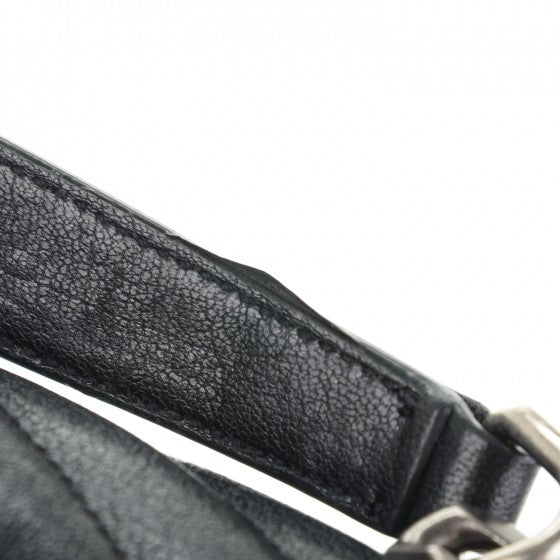 Saint Laurent Sheepskin Matelasse Chevron Monogram Large College Satchel Black 8 of 9
