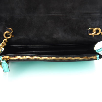 Saint Laurent Laminated Calfskin Classic Monogram Kate Tassel Chain Wallet Green 5 of 11