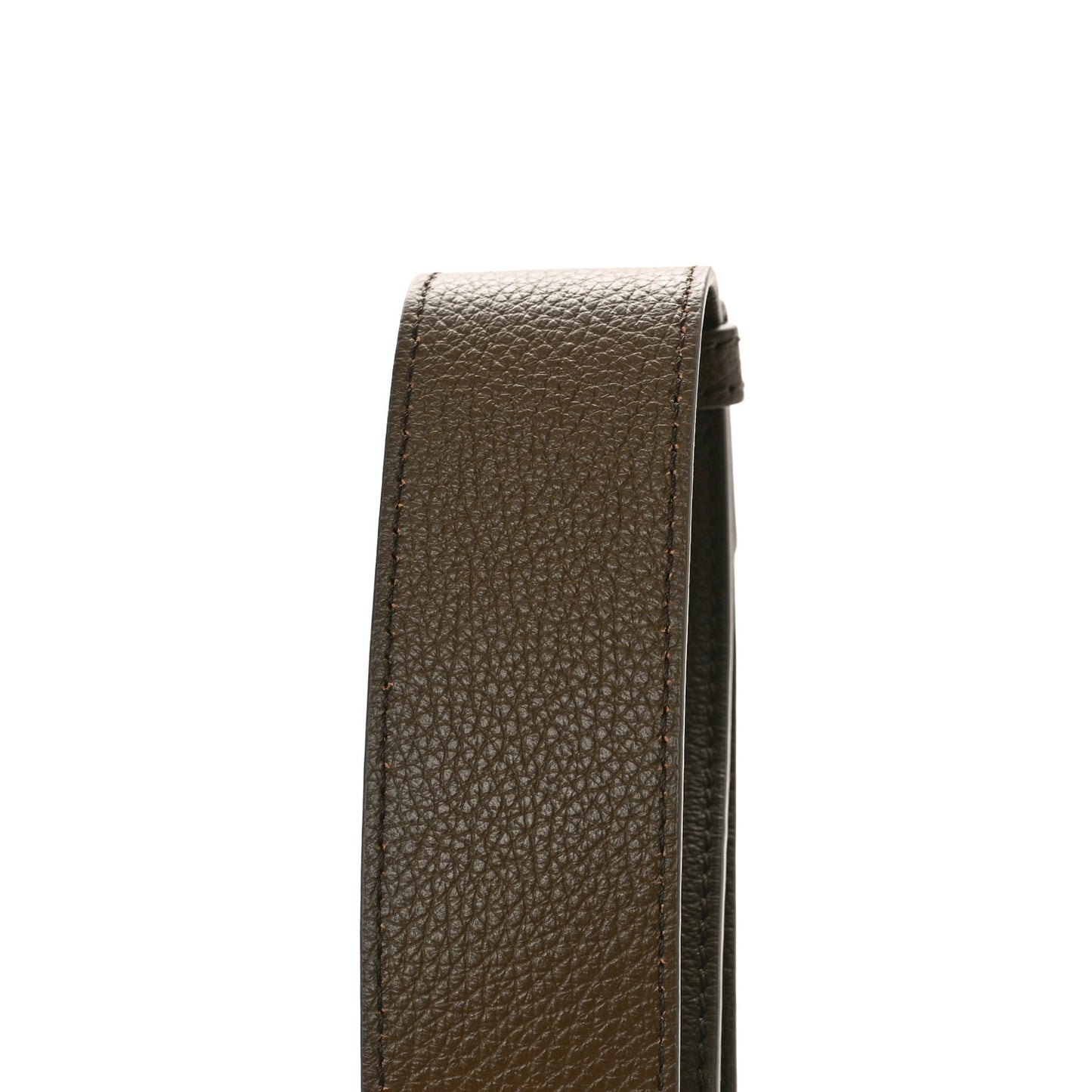 Grained Calfskin Medium Marcie Slim Round Crossbody Bag Dark Khaki