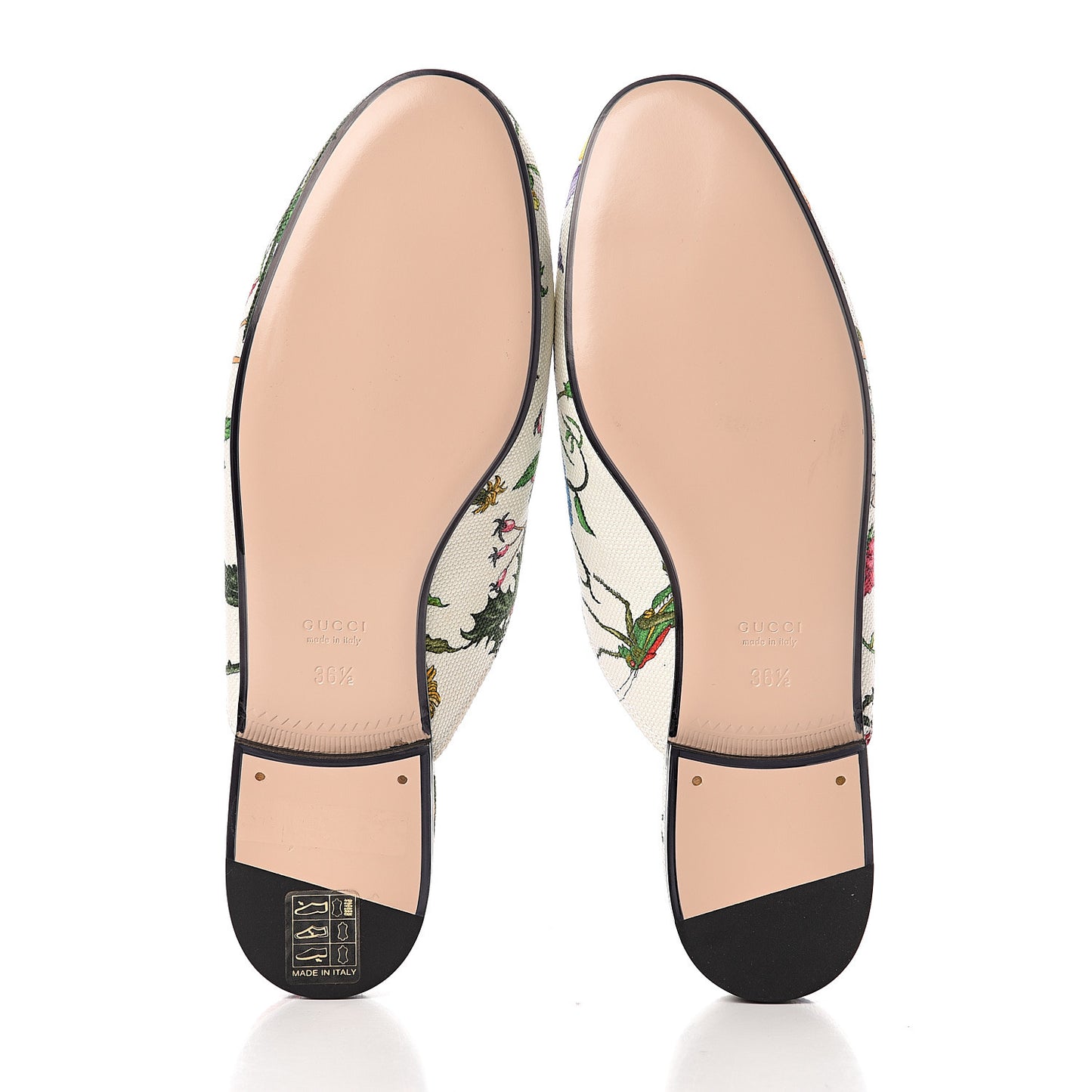 Canvas Flora Womens Princetown Slippers 36.5 White Multicolor
