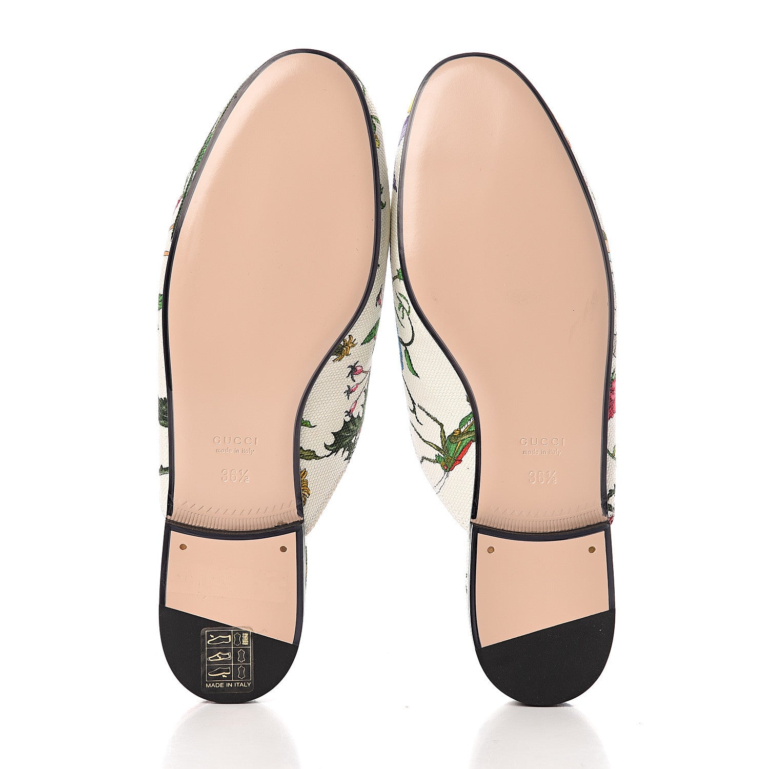 Gucci Canvas Flora Womens Princetown Slippers 36.5 White Multicolor 5 of 10