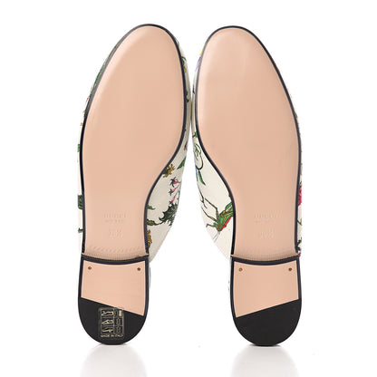 Gucci Canvas Flora Womens Princetown Slippers 36.5 White Multicolor 5 of 10