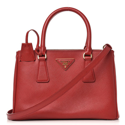 Prada Saffiano Mini Galleria Double Zip Tote Fuoco 1 of 13