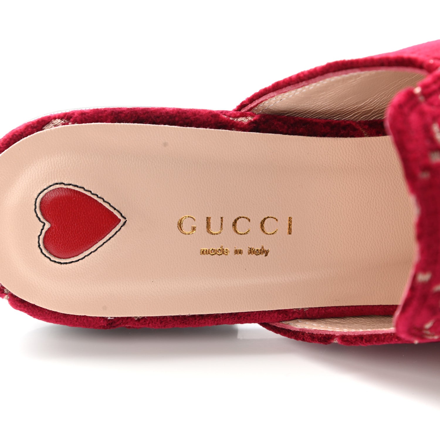 Gucci Velvet GG Monogram Womens Princetown Slippers 37.5 Red Cipria 7 of 8