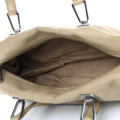 Chanel Calfskin Square Stitched Tote Beige 4 of 9