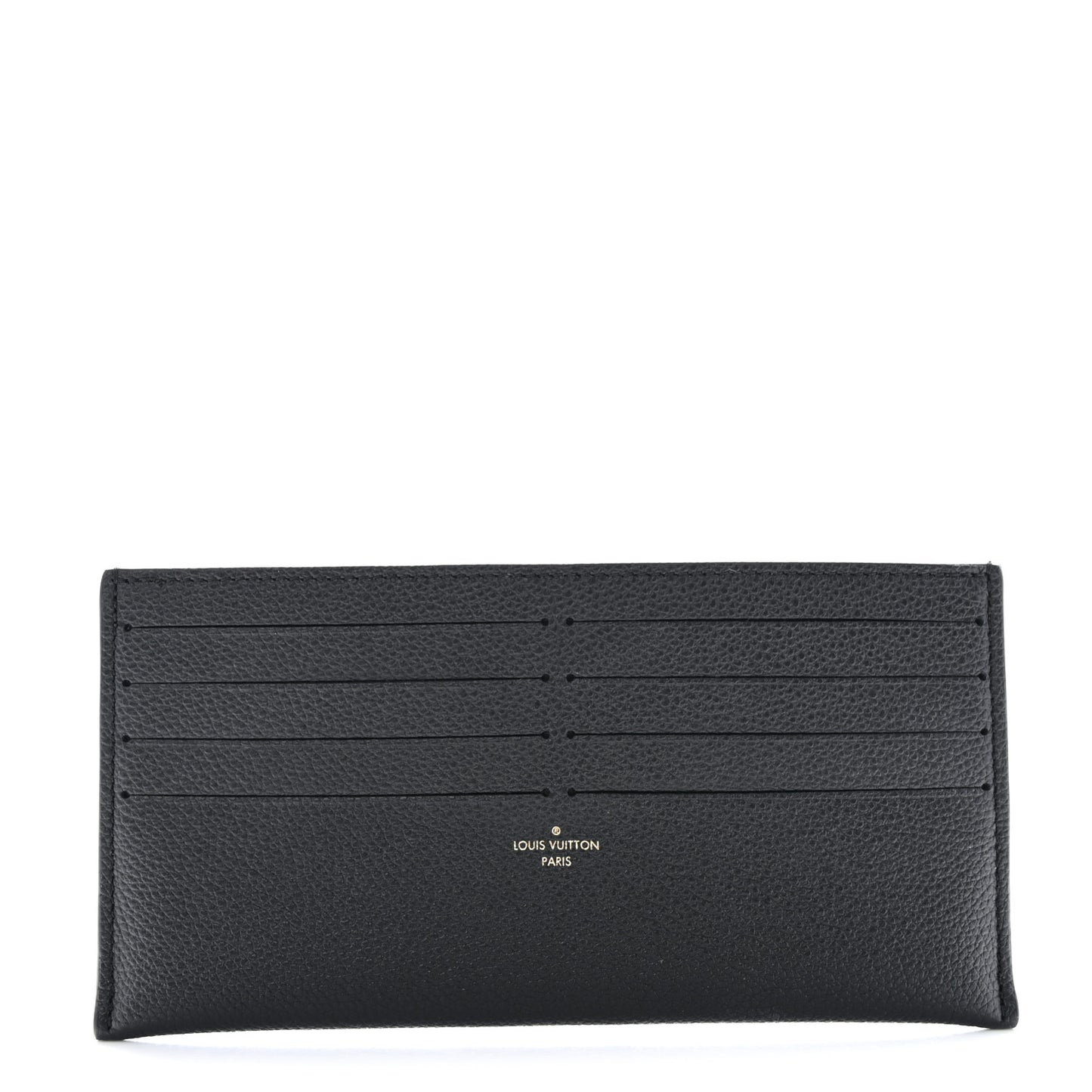 Calfskin Felicie Chain Wallet Card Holder Insert Black